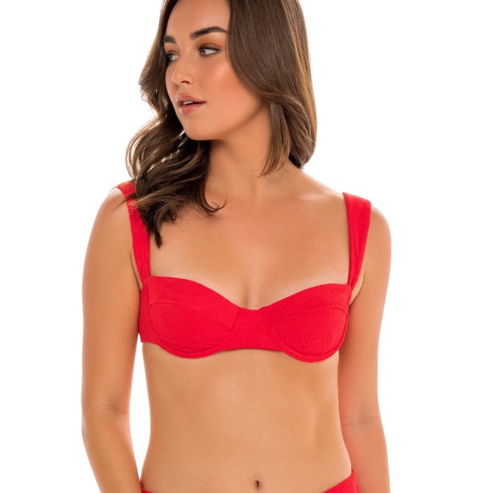 JMP THE LABEL- BARCELONA UNDERWIRE BIKINI TOP - AMORE RED PAISLEY